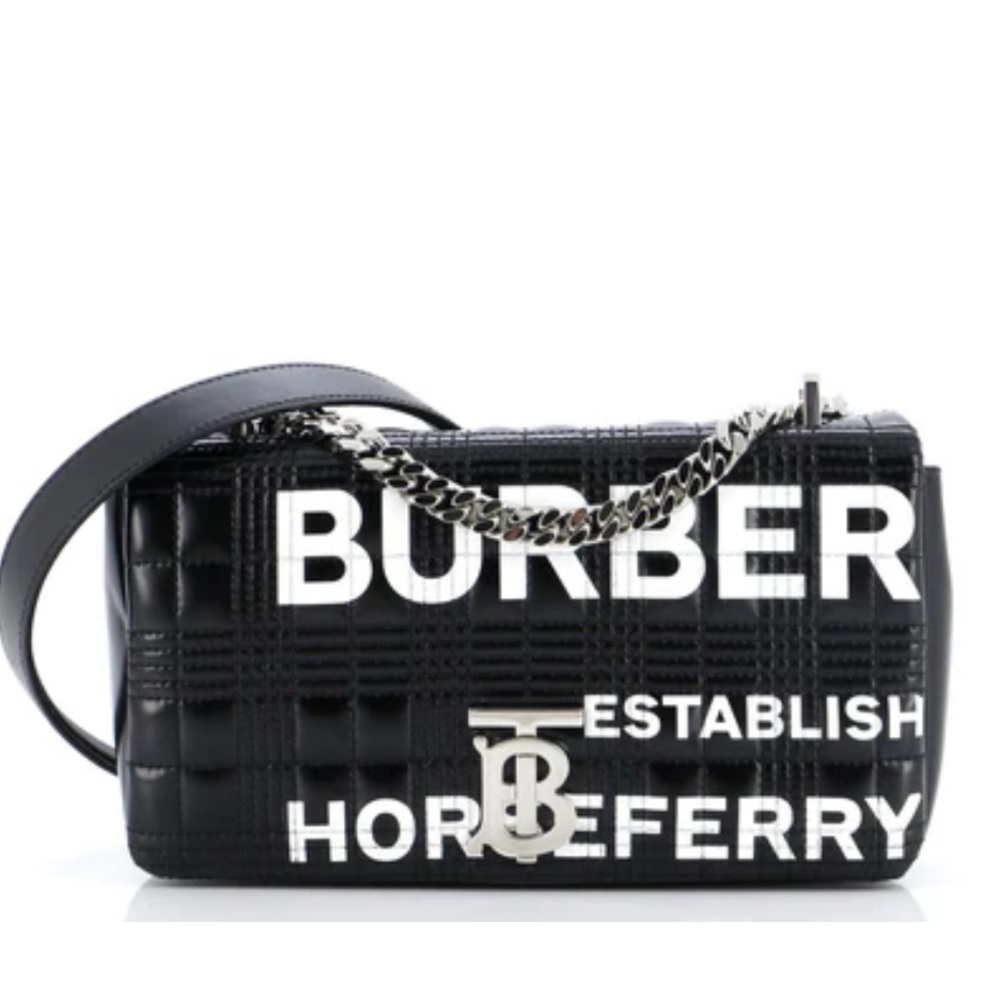 Burberry Lola Shoulder Bag Quilted Printed Coated Canvas